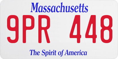 MA license plate 9PR448