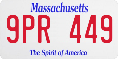 MA license plate 9PR449