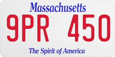 MA license plate 9PR450
