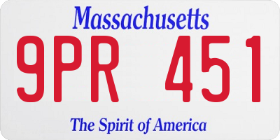 MA license plate 9PR451