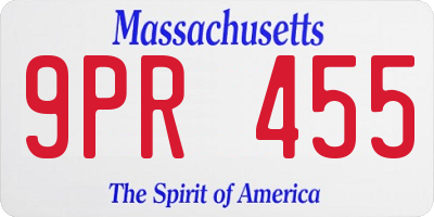 MA license plate 9PR455