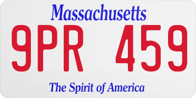 MA license plate 9PR459