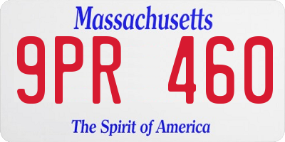 MA license plate 9PR460
