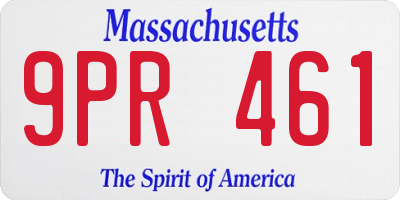 MA license plate 9PR461