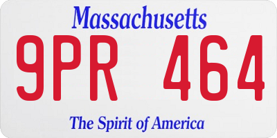 MA license plate 9PR464