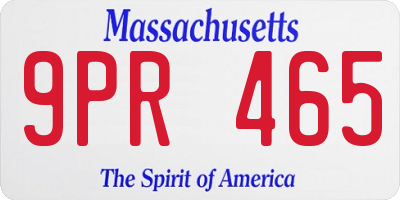 MA license plate 9PR465