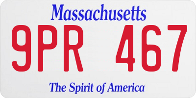 MA license plate 9PR467