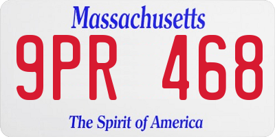 MA license plate 9PR468