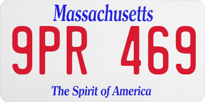 MA license plate 9PR469