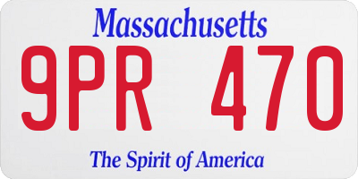 MA license plate 9PR470