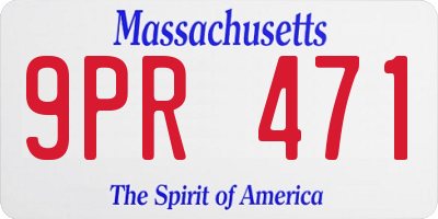 MA license plate 9PR471