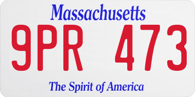 MA license plate 9PR473