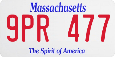 MA license plate 9PR477