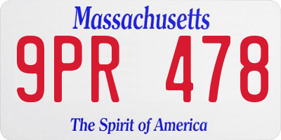 MA license plate 9PR478