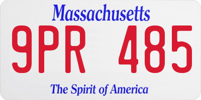 MA license plate 9PR485