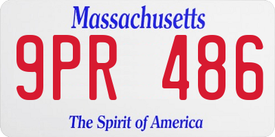 MA license plate 9PR486