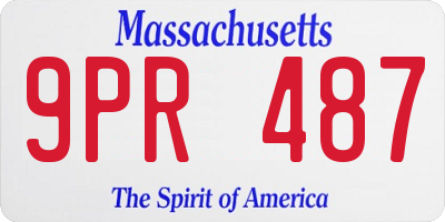 MA license plate 9PR487