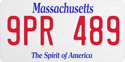 MA license plate 9PR489