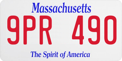 MA license plate 9PR490