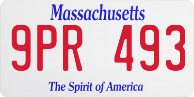 MA license plate 9PR493