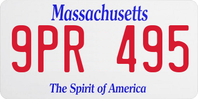MA license plate 9PR495