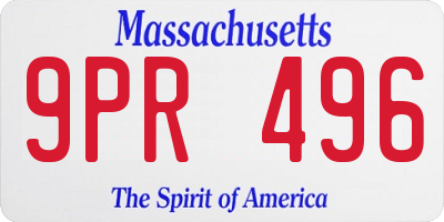 MA license plate 9PR496