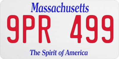 MA license plate 9PR499