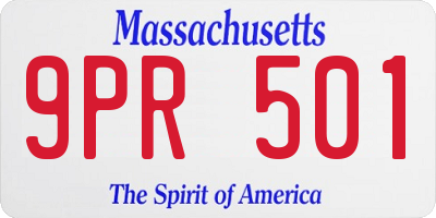 MA license plate 9PR501