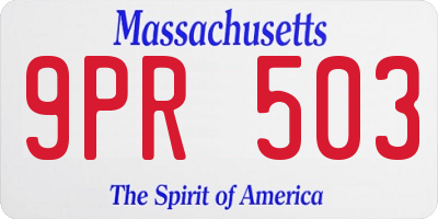 MA license plate 9PR503