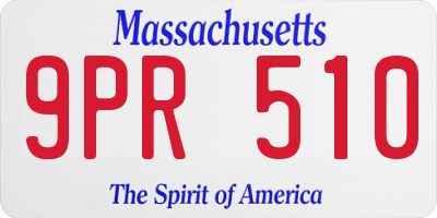 MA license plate 9PR510