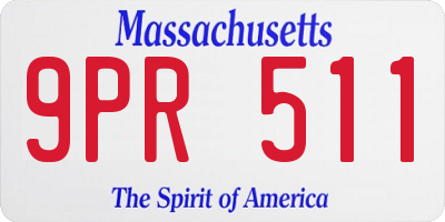 MA license plate 9PR511