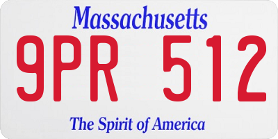 MA license plate 9PR512