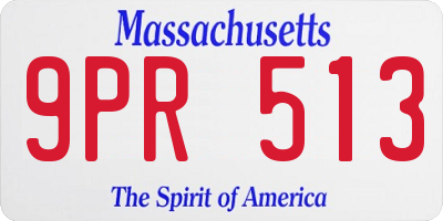 MA license plate 9PR513