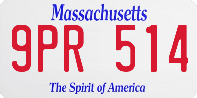 MA license plate 9PR514