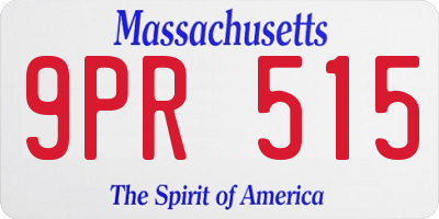 MA license plate 9PR515