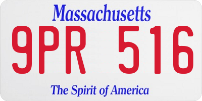 MA license plate 9PR516