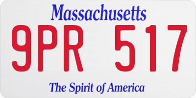 MA license plate 9PR517
