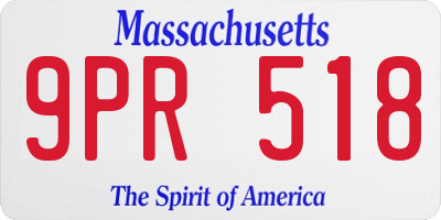 MA license plate 9PR518