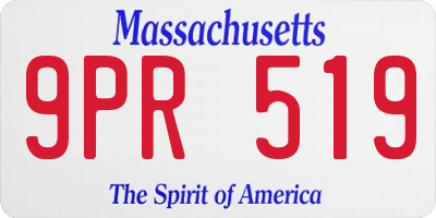 MA license plate 9PR519