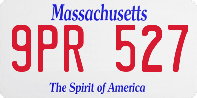 MA license plate 9PR527