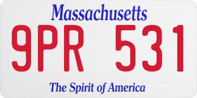 MA license plate 9PR531
