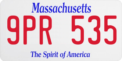 MA license plate 9PR535