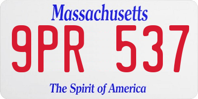 MA license plate 9PR537