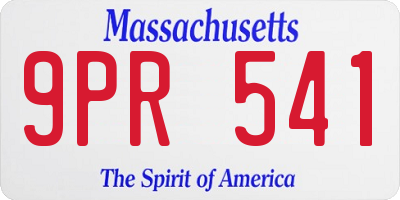 MA license plate 9PR541