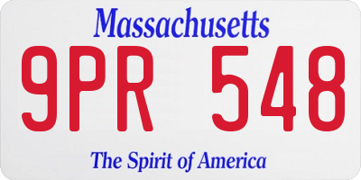 MA license plate 9PR548