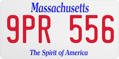 MA license plate 9PR556