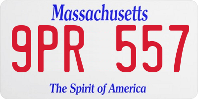 MA license plate 9PR557