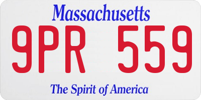 MA license plate 9PR559
