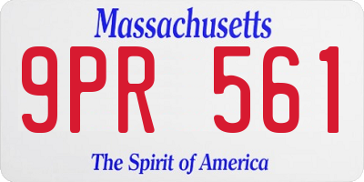 MA license plate 9PR561