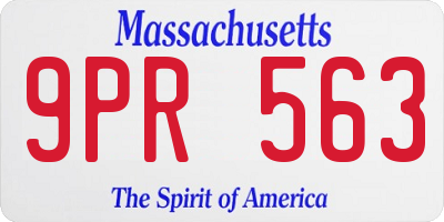MA license plate 9PR563
